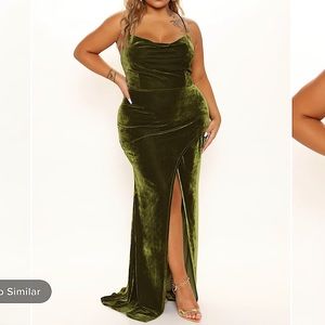 🤎 NEW Gorgeous green velvet dress XL/14